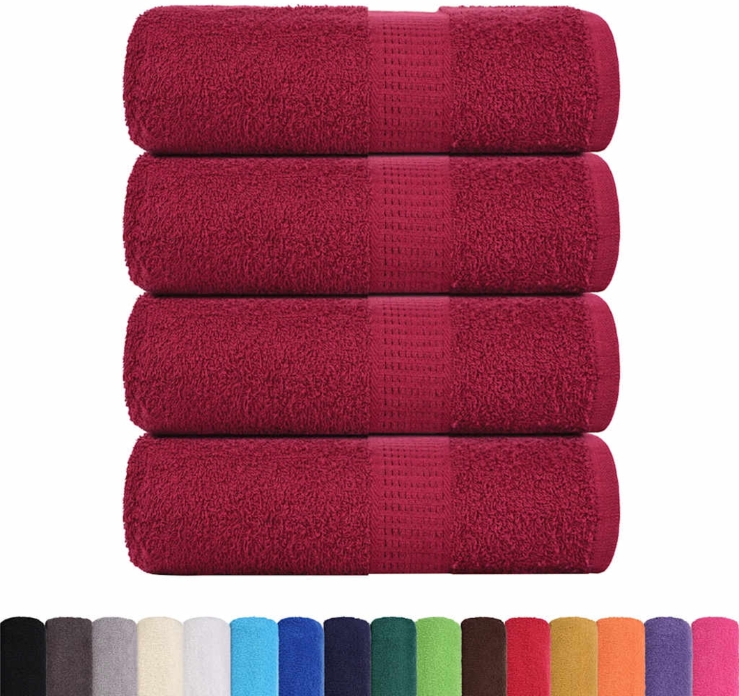 vidaXL Waschhandtücher 4-tlg. FROGN Bordeaux 30x30 cm 100% Baumwolle 136729 Bild 1