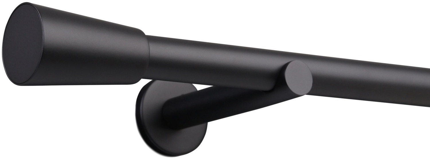 Deco-Raum® Gardinenstange Style Endstück Kegel 25mm | Länge: 190cm | Material: Metall | Farbe: Schwarz Bild 1