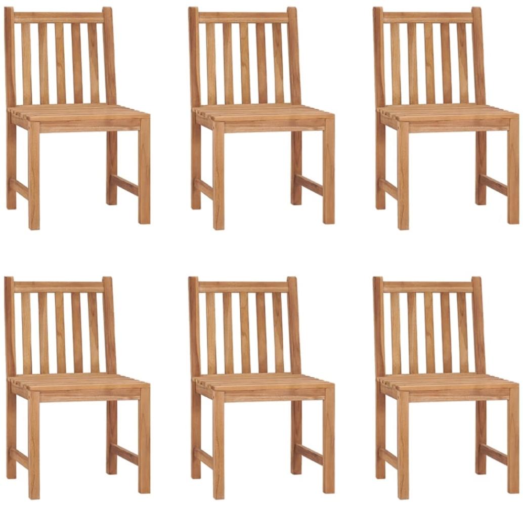 vidaXL Gartenstühle 6 Stk. mit Kissen Massivholz Teak 3073123 Bild 1