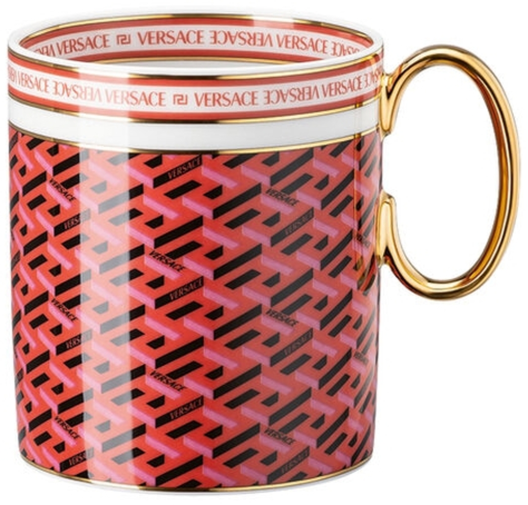 Rosenthal Versace La Greca Signature Red Becher mit Henkel Bild 1