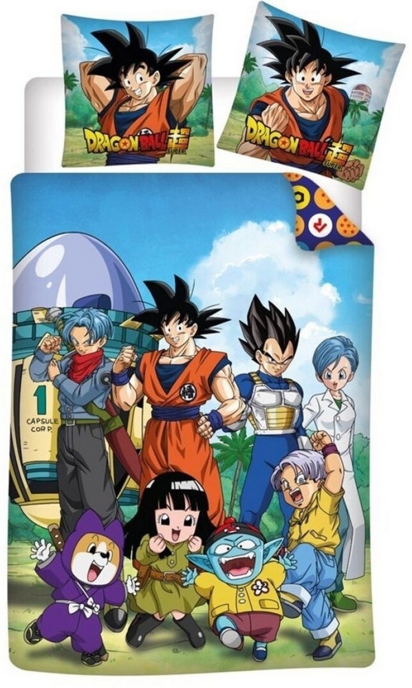 Dragon Ball Bettwäsche Anime Dragon Ball Super Goku Bettwäsche 2tlg. Set, PolyCotton, 2 teilig, Bettdeckenbezug 135-140x200 cm Kissenbezug 65x65 cm Bild 1