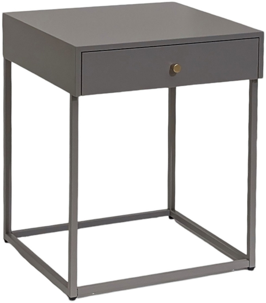 osoltus Premium Beistelltisch Nachtschrank mit Schublade warm grey Bild 1