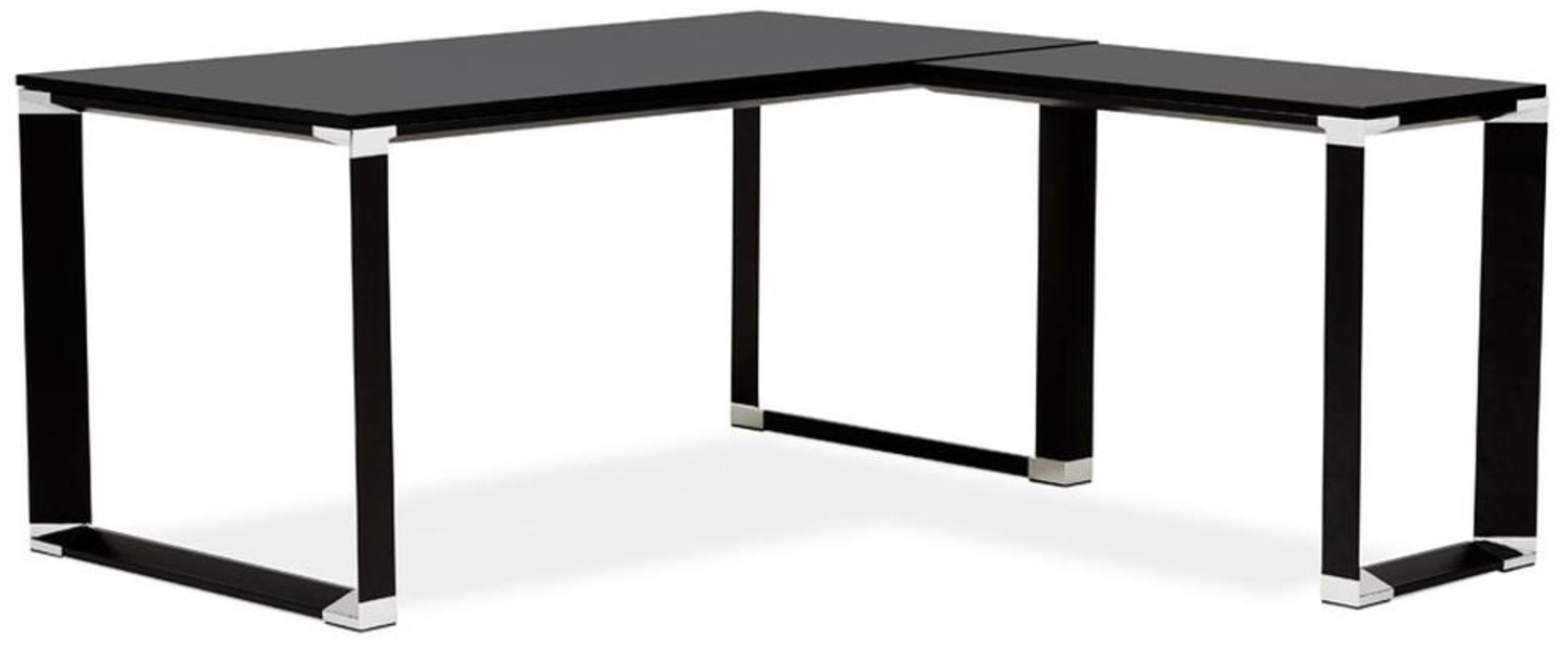 Kadima Design Eckschreibtisch 170x160 cm | Winkeldesign modern minimalistisch robust | Holz-Metall | schwarzer Arbeitstisch Bild 1