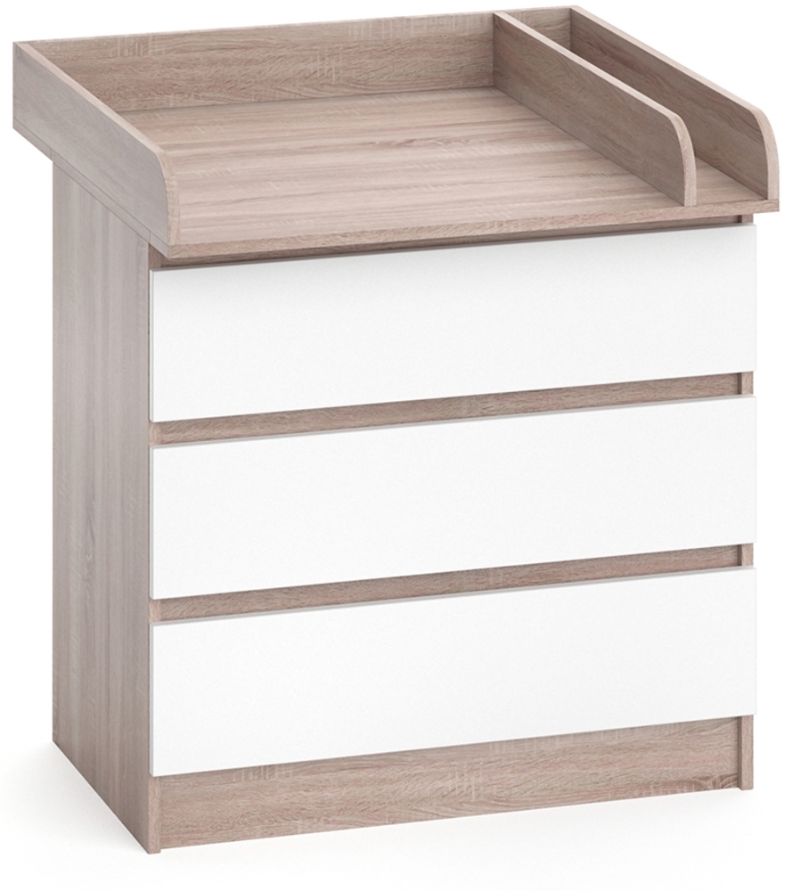 Wickelkommode Emma Sonoma/Weiß 80 x 87 cm Vicco Bild 1