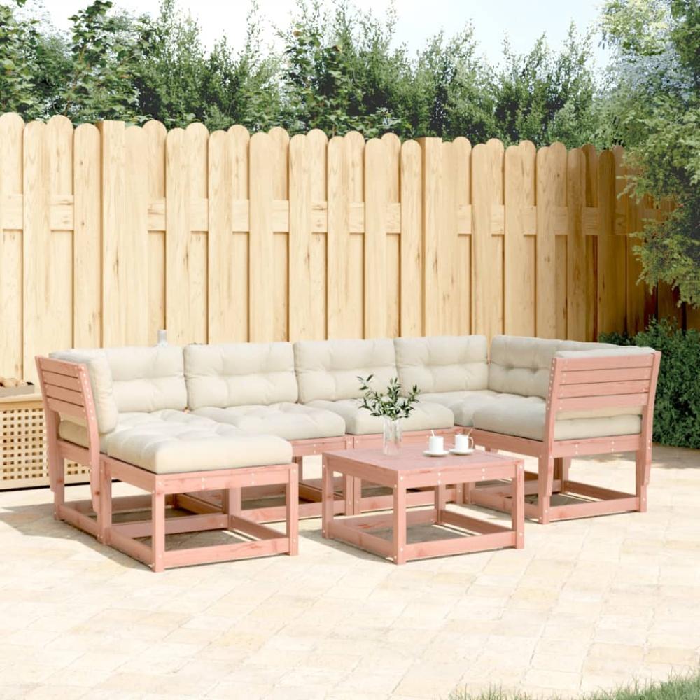 vidaXL 6-tlg. Garten-Sofagarnitur mit Kissen Massivholz Douglasie 3217043 Bild 1