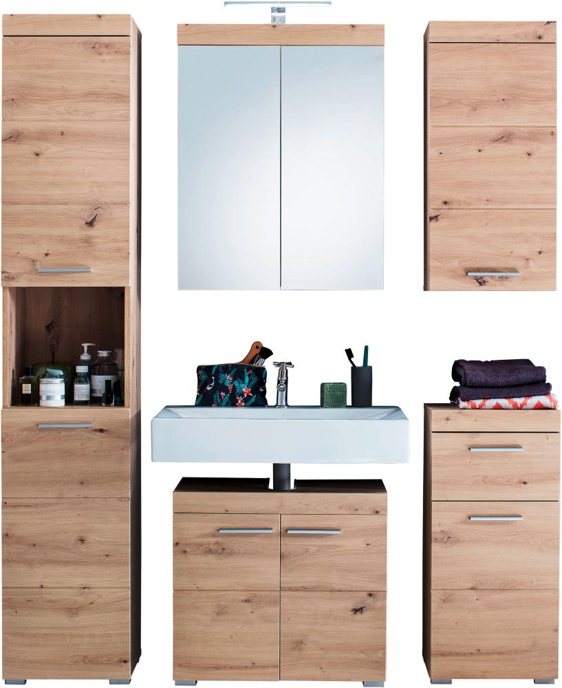 trendteam Badmöbel-Set 5 tlg. Badezimmermöbel Set Amanda Asteiche 163 x 190 x 34 cm Bild 1
