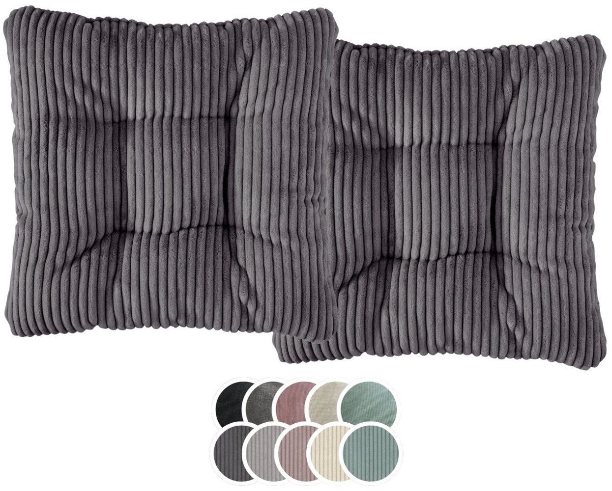 XDREAM Stuhlkissen Sitzkissen Set (2er & 4er) für Stühle und Bänke, robuste Polsterauflage für indoor und outdoor, 38x38x6 cm Bild 1