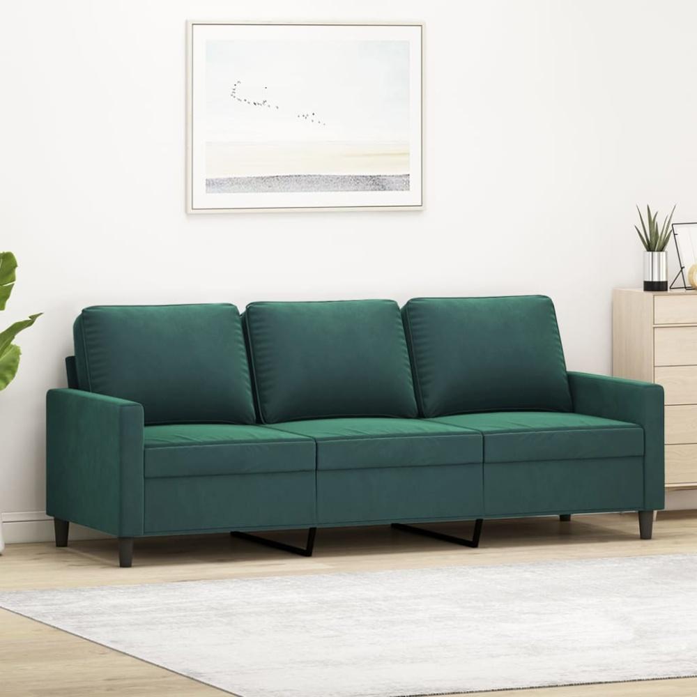 vidaXL 3-Sitzer-Sofa Dunkelgrün 180 cm Samt 359211 Bild 1