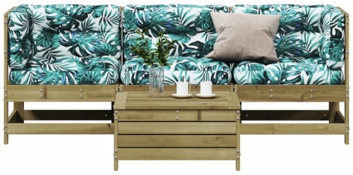 vidaXL 4-tlg. Garten-Lounge-Set mit Kissen Kiefernholz Imprägniert 3250791 Bild 1