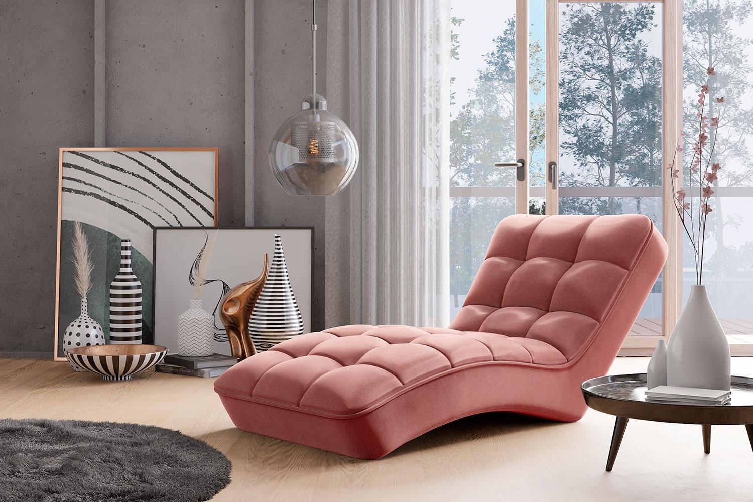 ELTAP 'Loren' Chaiselongue, 85 x 170 x 85 cm, Rosa Bild 1