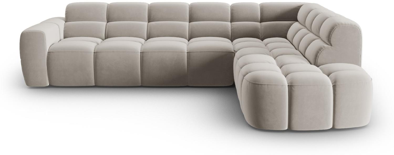 Micadoni Ecksofa Lisa 5-Sitzer Rechts Samtstoff Helles Beige Bild 1