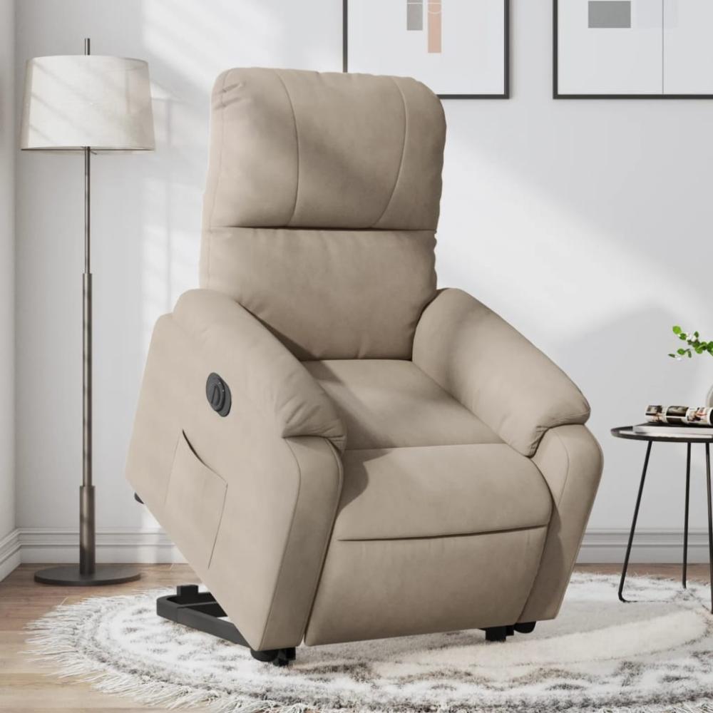 vidaXL Relaxsessel mit Aufstehhilfe Elektrisch Taupe Mikrofasergewebe 3204943 Bild 1