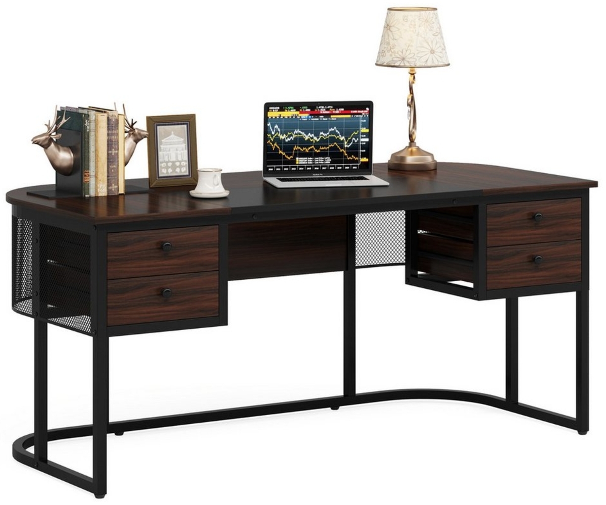 Tribesigns Schreibtisch 160x80 cm Computertisch mit 4 Schubladen, Home Office Arbeitsplatz Bild 1