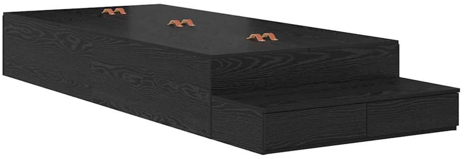 vidaXL Aufbewahrungsbettgestell Schwarz Eichen-Optik 75 cm 3335678 Bild 1