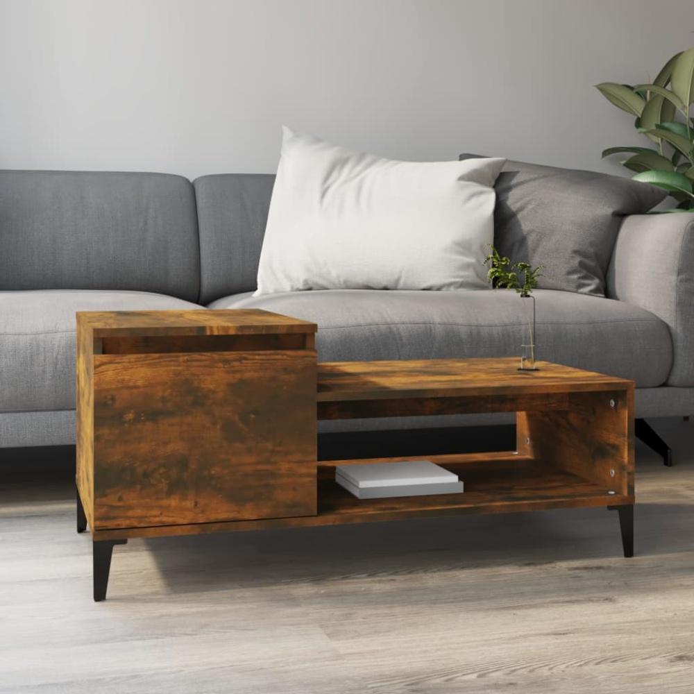 vidaXL Couchtisch Räuchereiche 100x50x45 cm Holzwerkstoff 821137 Bild 1