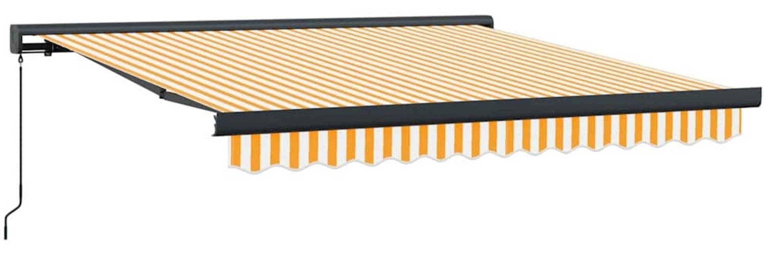 vidaXL Einziehbare Markise Gelb und Weiß 300 x 250 cm Stoff und Metall 3329925 Bild 1