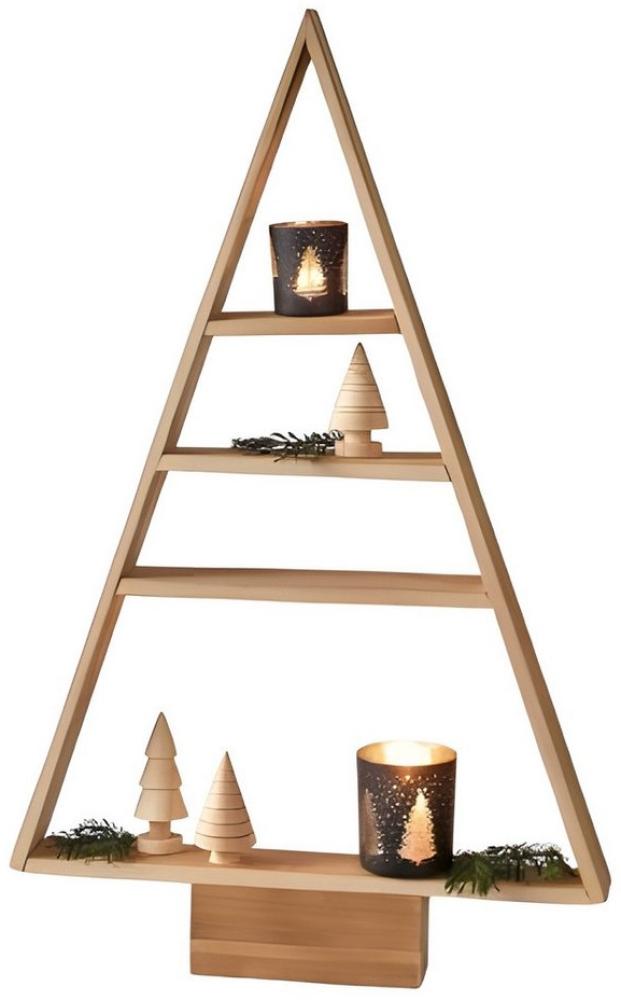 Dekoleidenschaft Standregal Dekotanne "Rustikal" aus recyceltem Holz, Pyramide mit 4 Ebenen, 78 cm, hoch, Regal für Wohnzimmer, Küche & Bad, Weihnachtsbaum Alternative Bild 1