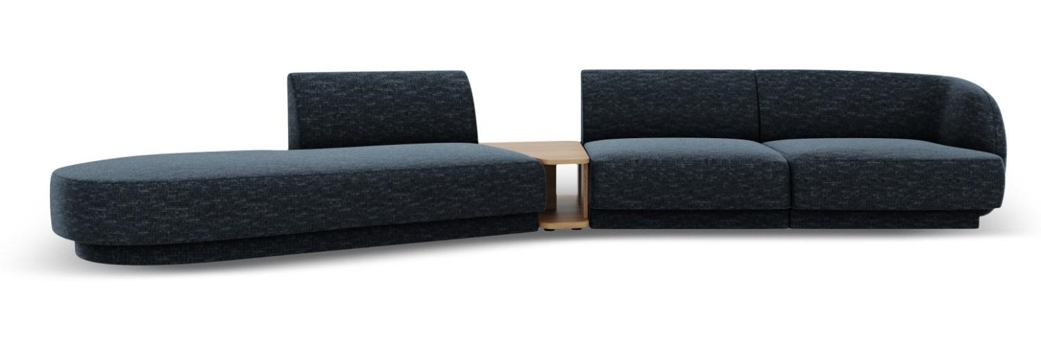 Micadoni Modulares Sofa Miley 4-Sitzer mit 1 Armlehne Links Chenille Königsblau Bild 1