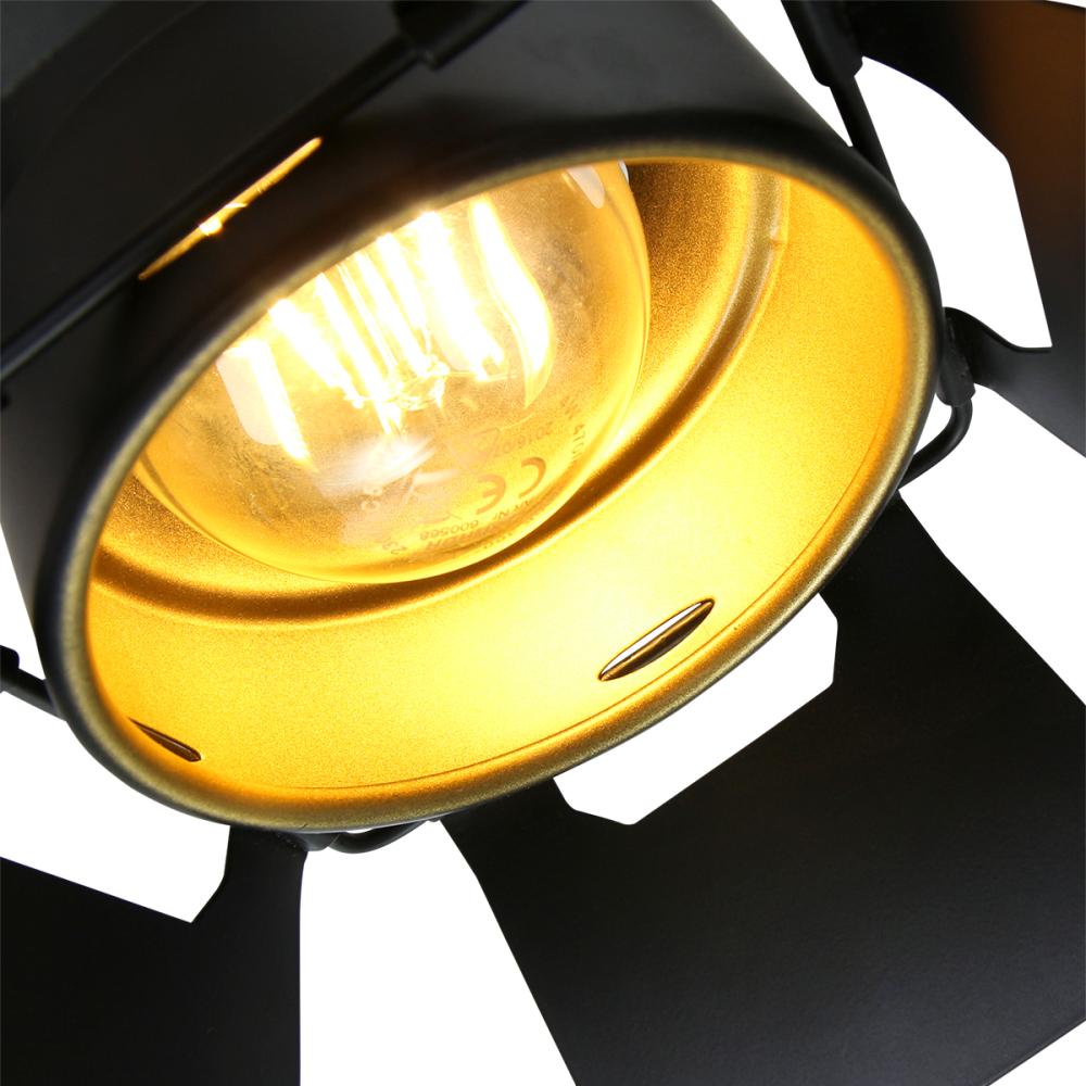 Deckenstrahler, Spot Studio Lampe, schwarz-gold, Höhe 22 cm Bild 1