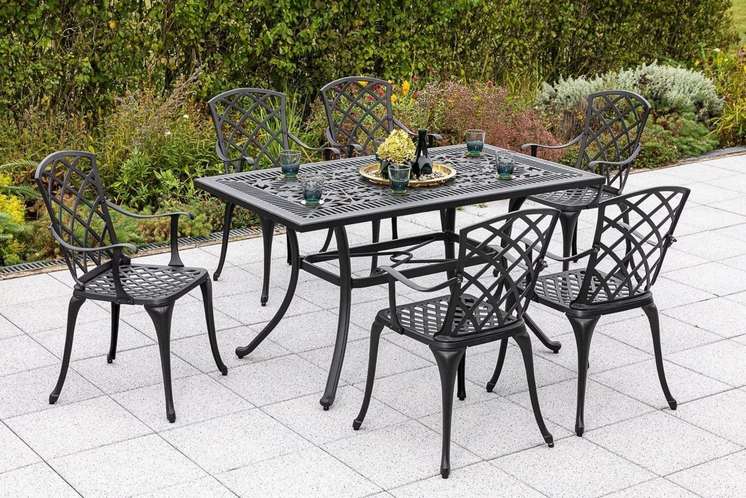 MERXX Garten-Essgruppe Rhodos, (Set, 7-tlg), 6 Sessel, Tisch Bild 1