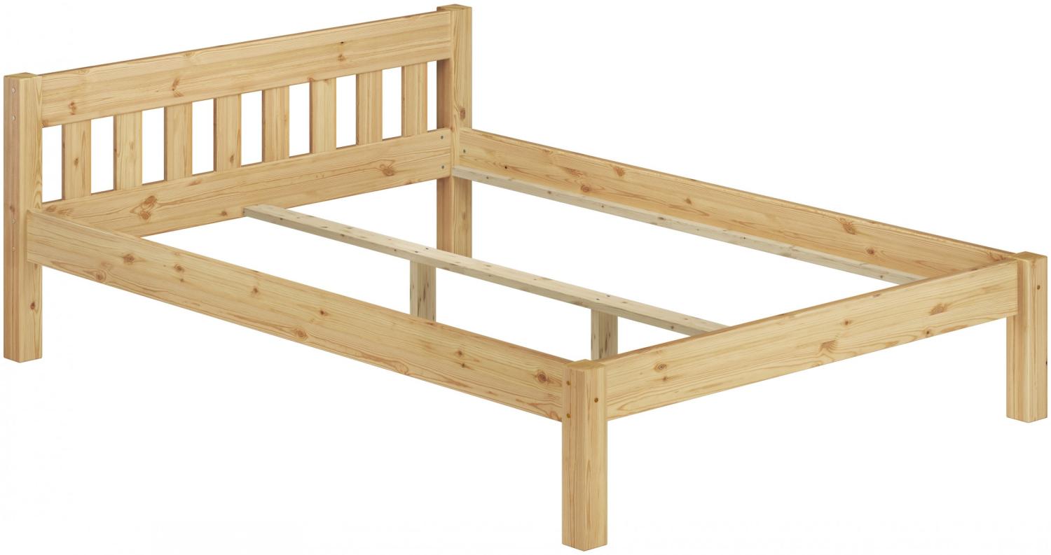 Doppelbett Ehebett Bettrahmen Kiefer massiv 160x200 Bettgestell ohne Rollrost 60.38-16 oR Bild 1