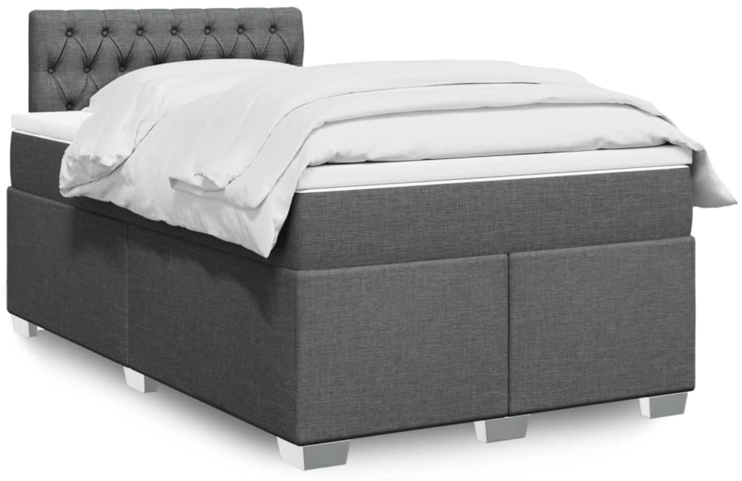 vidaXL Boxspringbett mit Matratze Dunkelgrau 120x190 cm Stoff 3288135 Bild 1