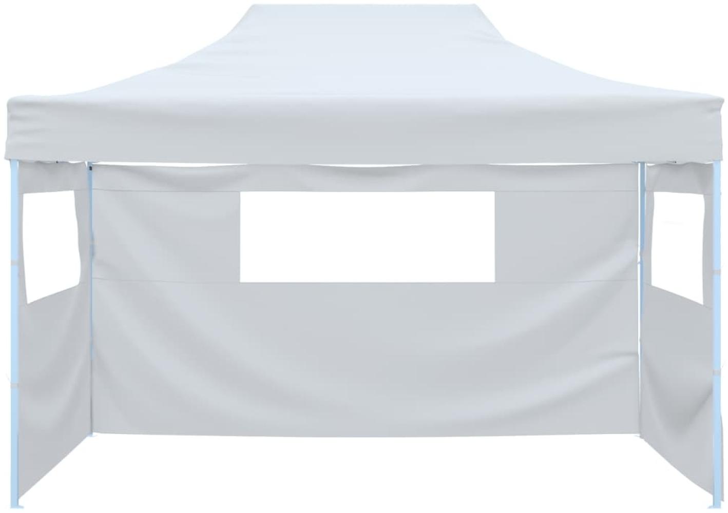 vidaXL Profi-Partyzelt Faltbar mit 3 Seitenwänden 280x410x315 cm Stahl Weiß 48899 Bild 1