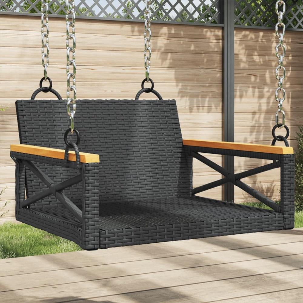 vidaXL Hängesessel Schwarz 63x62x40 cm Poly Rattan 368170 Bild 1