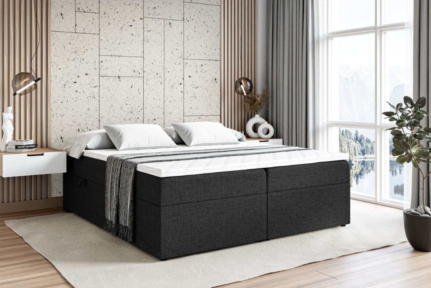 ALTDECOR Boxbett MARCE-BW (Multipocket-Matratze H4. H3 Matratze Bonellfederung. Topper) Bild 1