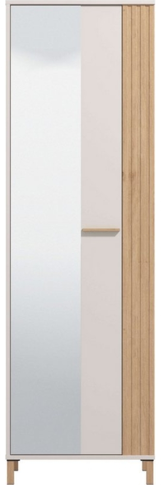 Home affaire Garderobenschrank Belfort, Kleiderschrank, Stauraumschrank, Flurschrank, Höhe 193 cm mit Kleiderstange, 5 Fächer, mit einem Spiegel, in Kaschmirfarbe Bild 1