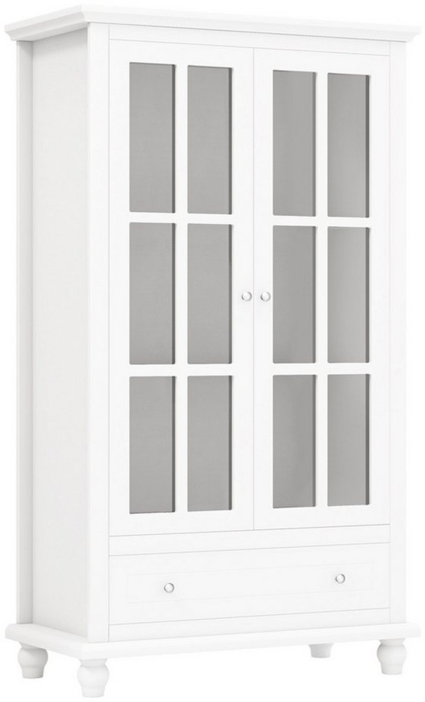 COSTWAY Bücherregal, mit Türen aus Glas, verstellbarem Regal & Schublade Bild 1