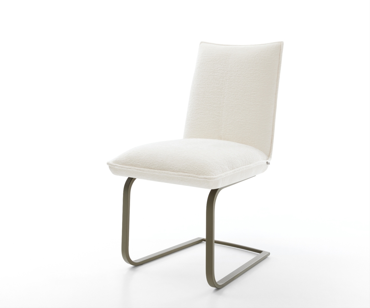 Freischwinger Lelio-Flex Bouclé Soft Beige Freischwinger flach Effektfinish Titan Taschenfederkern Bild 1