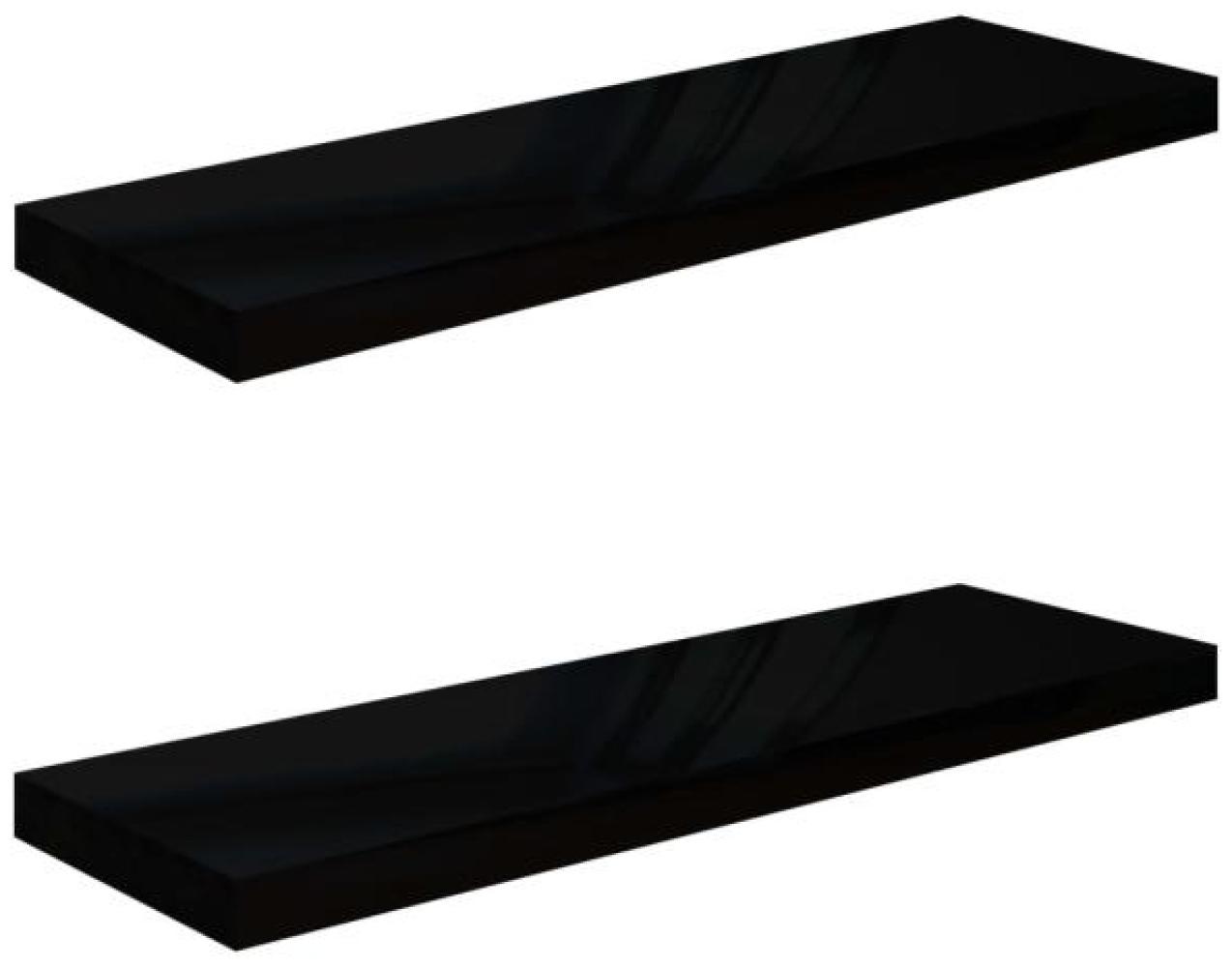 vidaXL Schweberegale 2 Stk. Hochglanz-Schwarz 80x23,5x3,8 cm MDF 323773 Bild 1