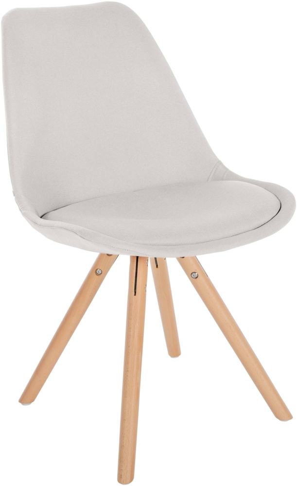 CLP Besucherstuhl Esszimmerstuhl Sofia mit Stoffbezug und hochwertiger Polsterung,creme natura (rund) Bild 1