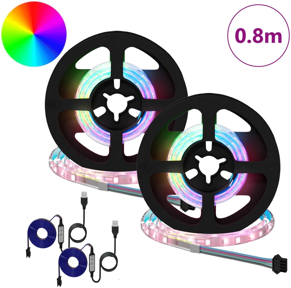 vidaXL LED Streifen 4 pcs Schwarz und Transparent 40 x 0,8 x 0,3 cm 3429094 Bild 1