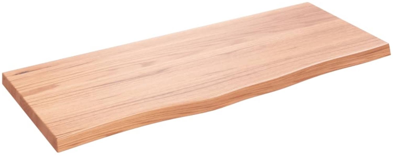 vidaXL Wandregal Hellbraun 100x40x(2-4) cm Massivholz Eiche Behandelt 363684 Bild 1