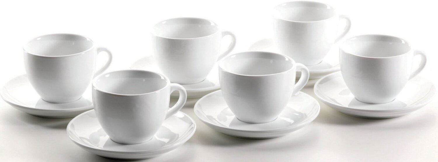 Mäser 924228 COLOMBIA Cappuccinotasse mit Unterteller, weiß, 12-teilig (1 Set) Bild 1