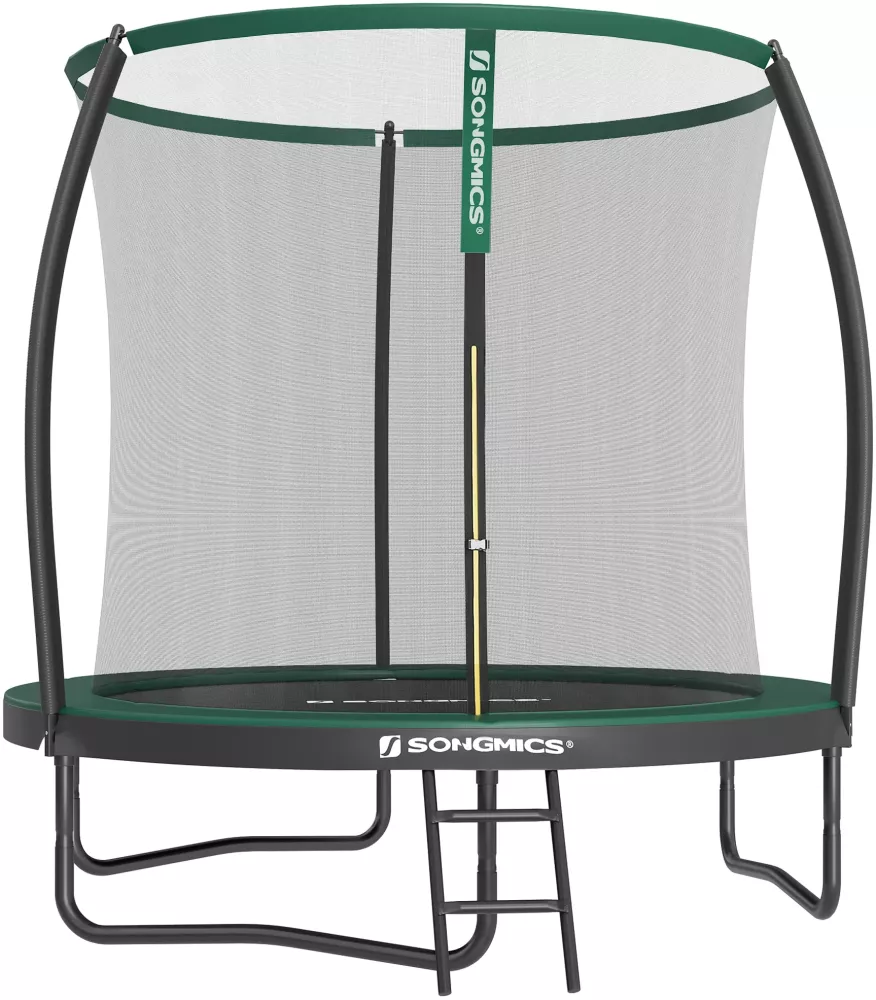 Songmics Gartentrampolin für Kinder mit Sicherheitsnetz, schwarz-grün, Ø 244cm Bild 1