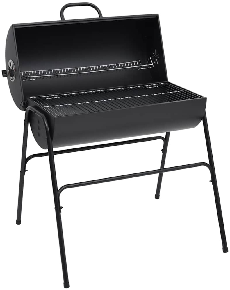 vidaXL Holzkohlegrill mit 2 Grillrosten, Stahl Schwarz, 80x95x90 cm Bild 1