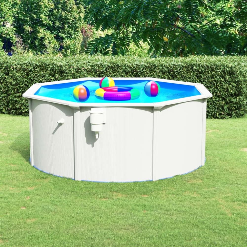 vidaXL Pool mit Stahlwand 300x120 cm Weiß 93260 Bild 1