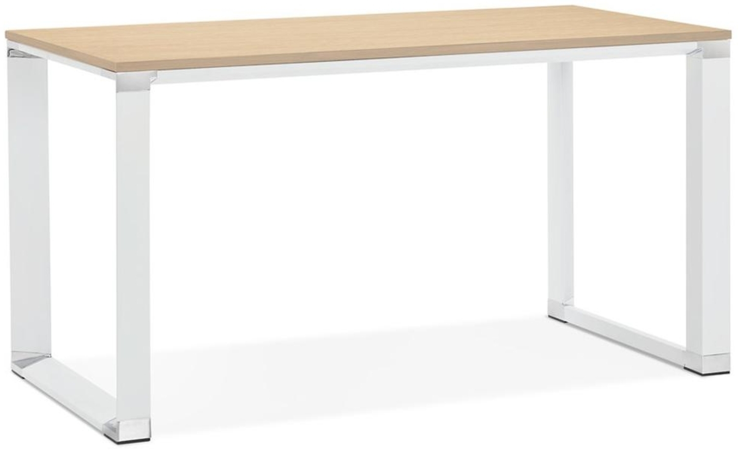 Kadima Design Schreibtisch | 140 x 70 x 74 cm | Ergonomisch Kontrastreich Gerade | Beige-Weiß | Computertisch für effizientes Arbeiten | Melaminholz Bild 1