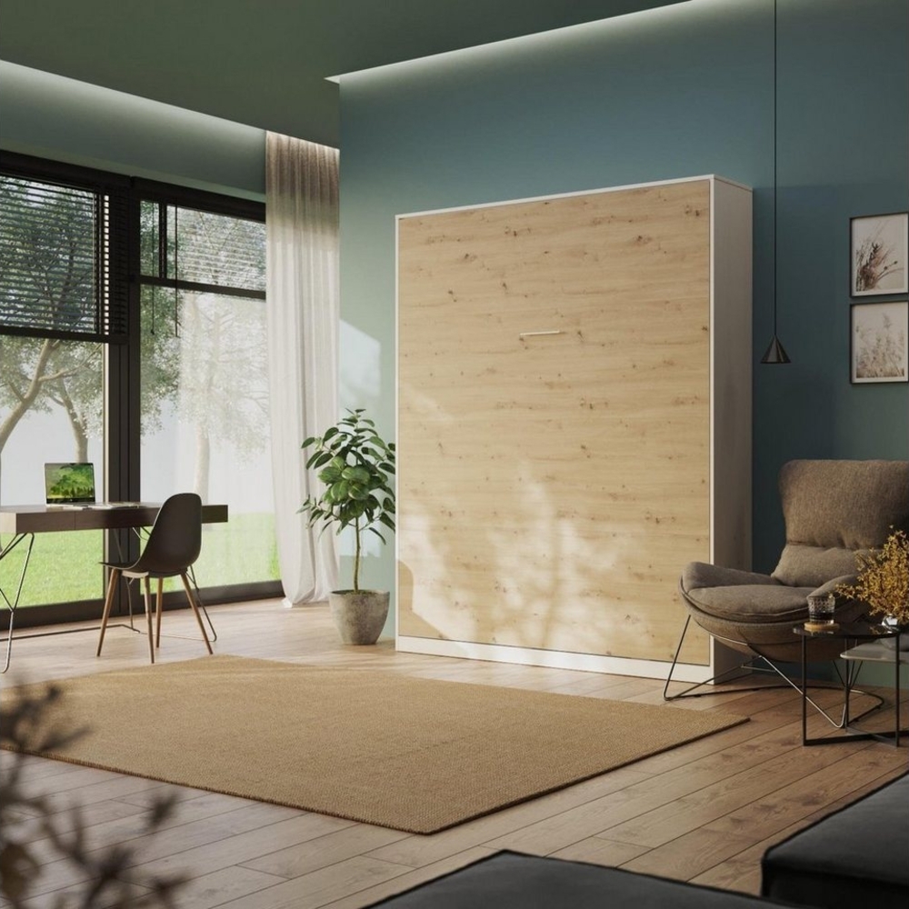SMARTBett Schrankbett Classic mit Gasdruckfedern 100x200cm 140x200cm 160x200cm horizontal/quer oder vertikal/hochkant klappbar Bild 1