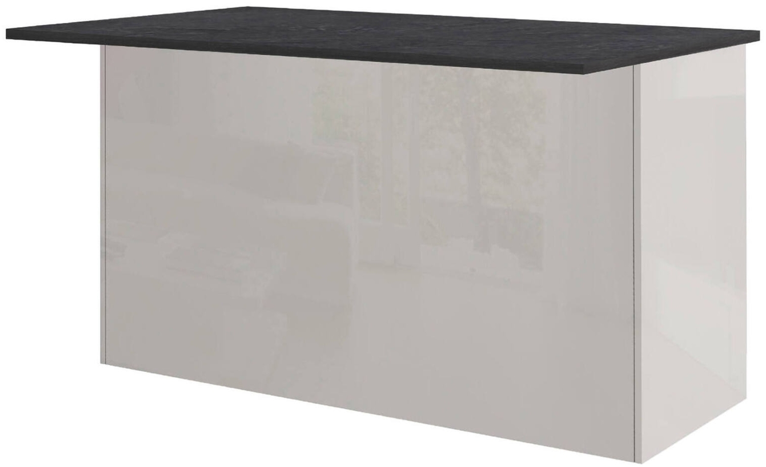 Dmora Kücheninsel Tartaro, Mehrzweckschrank, Küchenzeile Schrank, Zusätzlicher Tisch, 100 % Made in Italy, 155 x 90 x 90 cm, glänzendes Weiß und Schiefer Bild 1