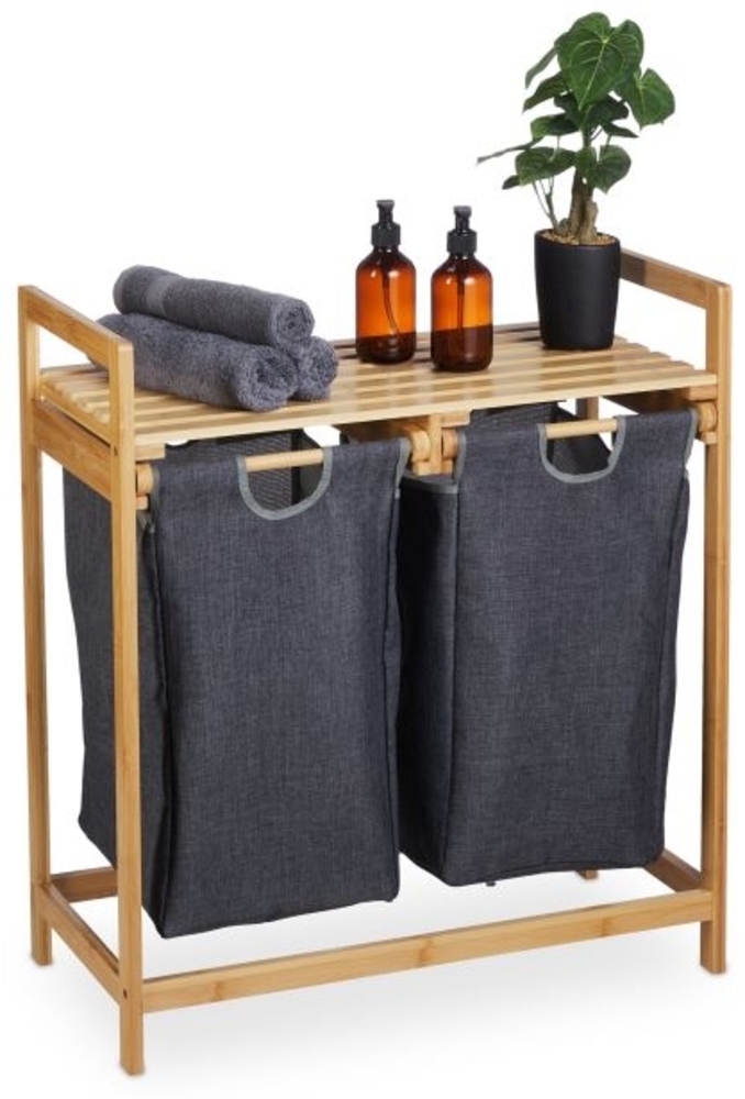 Wäschekorb Regal mit 2 Fächern Bild 1