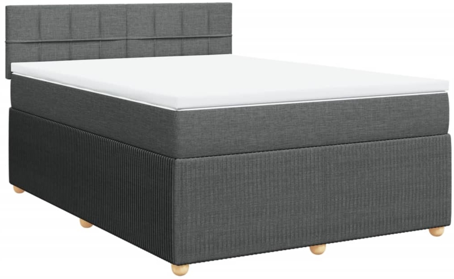 vidaXL Boxspringbett mit Matratze Dunkelgrau 140x200 cm Stoff 3287480 Bild 1