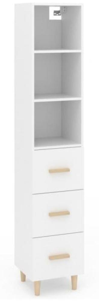 Highboard Weiß 34,5 x 34 x 180 cm Holzwerkstoff [3115548] Bild 1