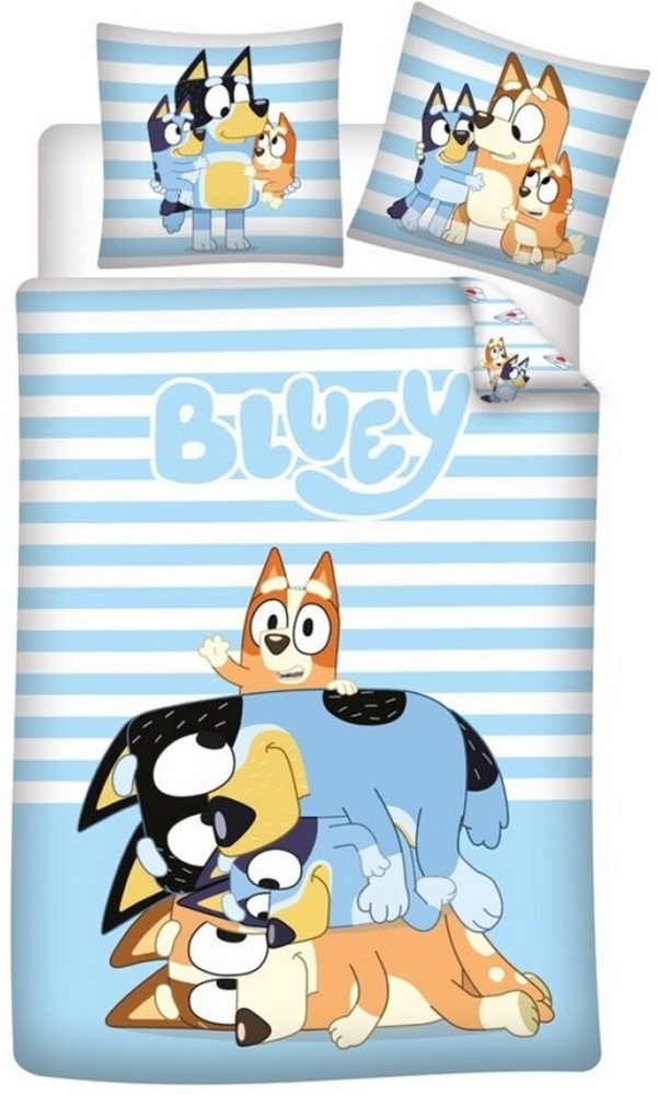 Bluey Bettwäsche Bluey und Bingo Kinder Bettwäsche 2tlg. Set 100% Baumwolle, 2 teilig, Bettdeckenbezug 135-140x200cm Kissenbezug 65x65 cm Bild 1