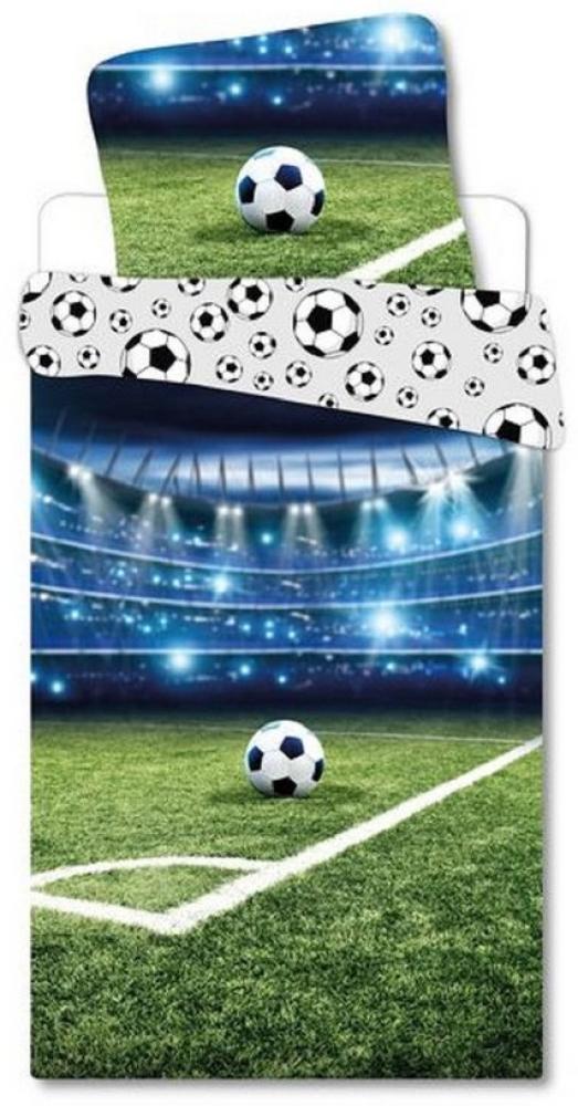 BrandMac Babybettwäsche Baby Bettwäsche Fußball 100 x 135 cm, 100 % Baumwolle Bild 1