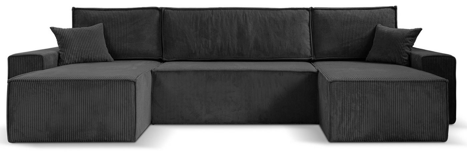 Beautysofa Ecksofa HEKTOR U, mit Schlaffunktion, Breite der Ottomane wählbar – 70 oder 100 cm Bild 1