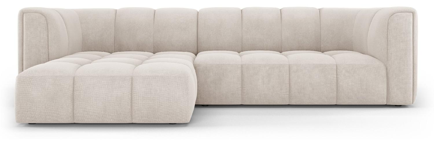 Micadoni Modulares Ecksofa Serena 3-Sitzer Links Strukturierter Stoff Beige Bild 1